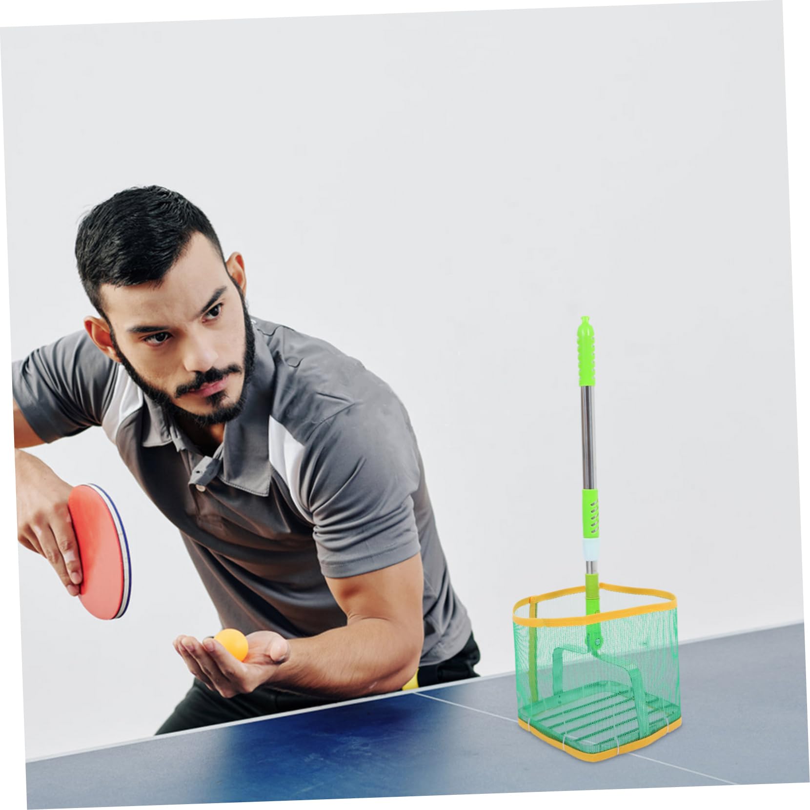 Raccoglitore Palline Pingpong Telescopico Ergonomico per Allenamento Strumento Recupero Palline Tavolo Alta capacità Resistente Frequente