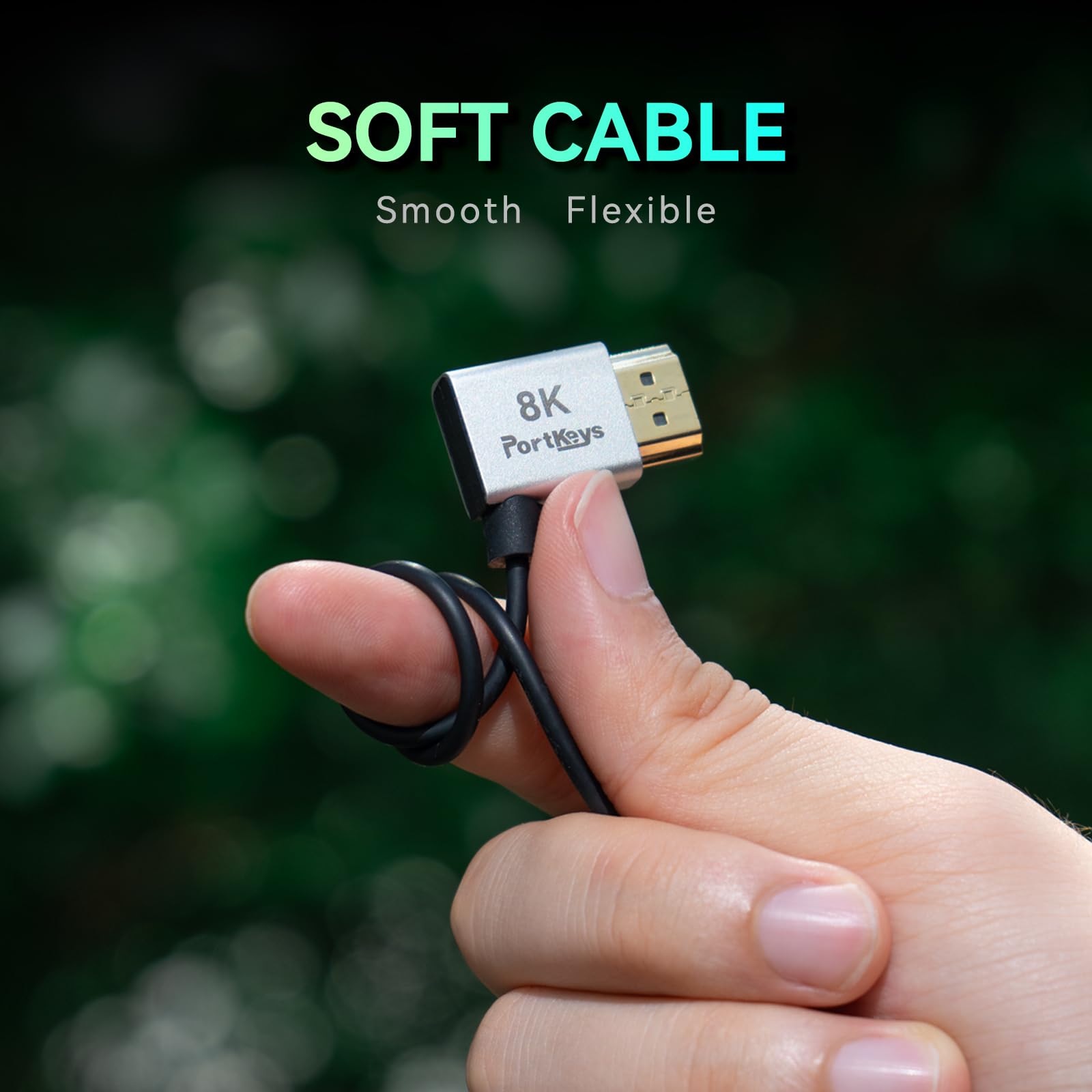 Portkeys 8K Câbles HDMI Lot de 2, Ultra-fin 2,5 mm, HDMI A vers D (Micro HDMI), 8K@60Hz, 48Gbps, HDR, eARC, pour moniteur caméra, Sony Alpha, gimbal, PC, (1m et 30cm Lot de 2 A-D)
