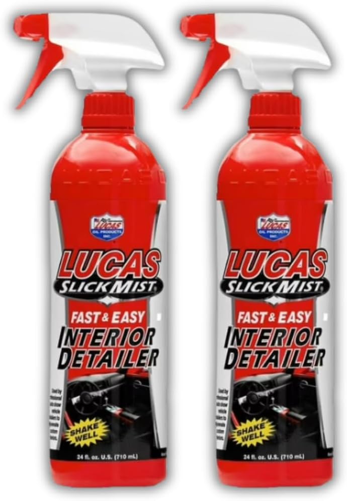 Car Interior Detailer Spray – 24 oz Quick Interior Cleaner & Protectant for Dashboard, Leather Seats, Plastic Trim, Vinyl Surfaces – UV Protection & Non-Greasy Shine | 2 Pack Special