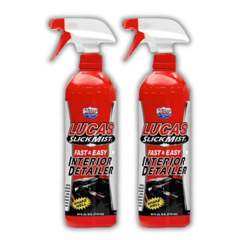 Car Interior Detailer Spray – 24 oz Quick Interior Cleaner & Protectant for Dashboard, Leather Seats, Plastic Trim, Vinyl Surfaces – UV Protection & Non-Greasy Shine | 2 Pack Special