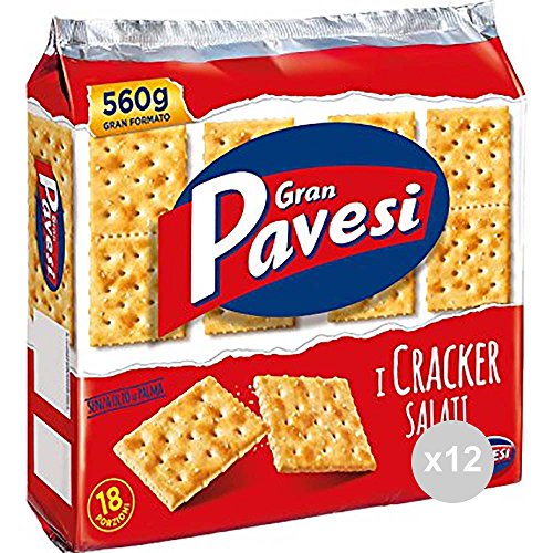 Pavesi Lot de 12 rackers Gran Rossi 560 g Snack salé, Multicolore, Unique
