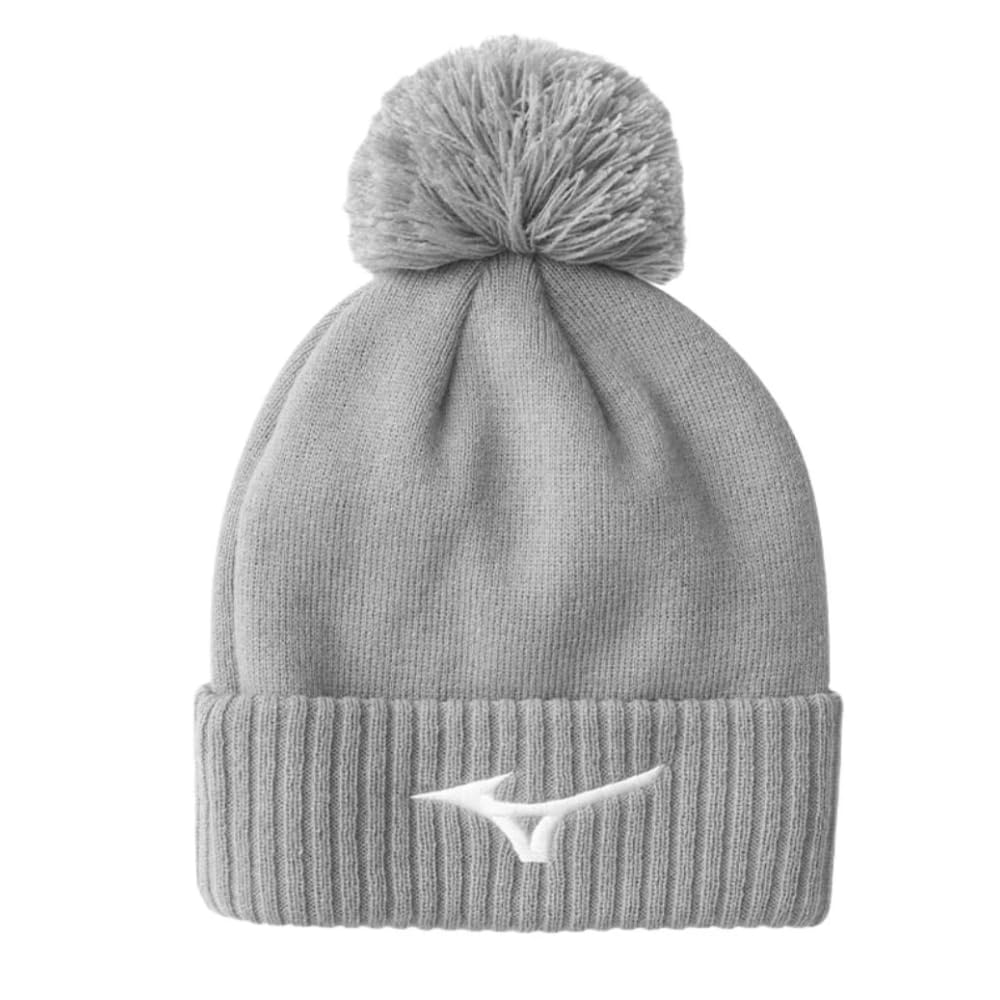 Mizuno Unisex Grey Golf Crested Bobble Hat - Golf Beanie Bobble Hat