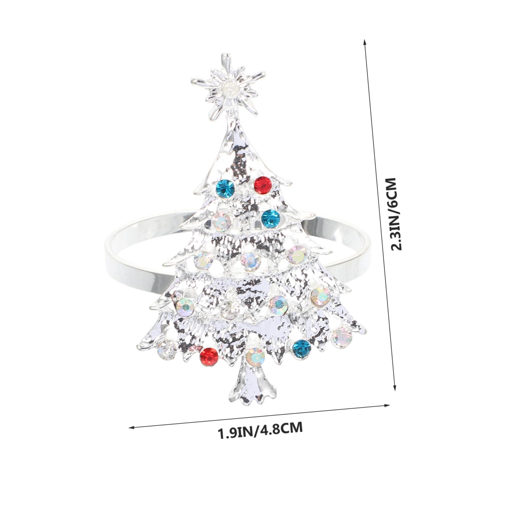 TOPBATHY 18 Pezzi Tovagliolo Di Natale Fibbia Tovagliolo Di Natale Decorazione Bling Accessori Decorazioni Di Natale Tovagliolo Di Cristallo Fermagli Albero Portatovaglioli Decorazioni Per
