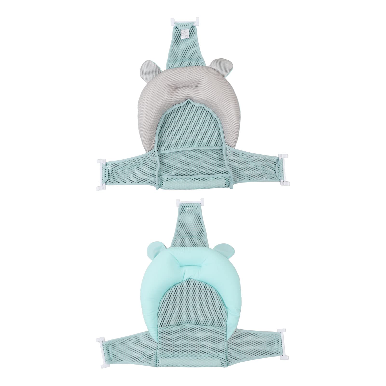 TOPINCN Premium Baby Bathroom Bathtub Cushion Comfortable Soft Mesh Support Mat with Pillow for Funny Bathing Time Newborn Baby Sink (Type 1)