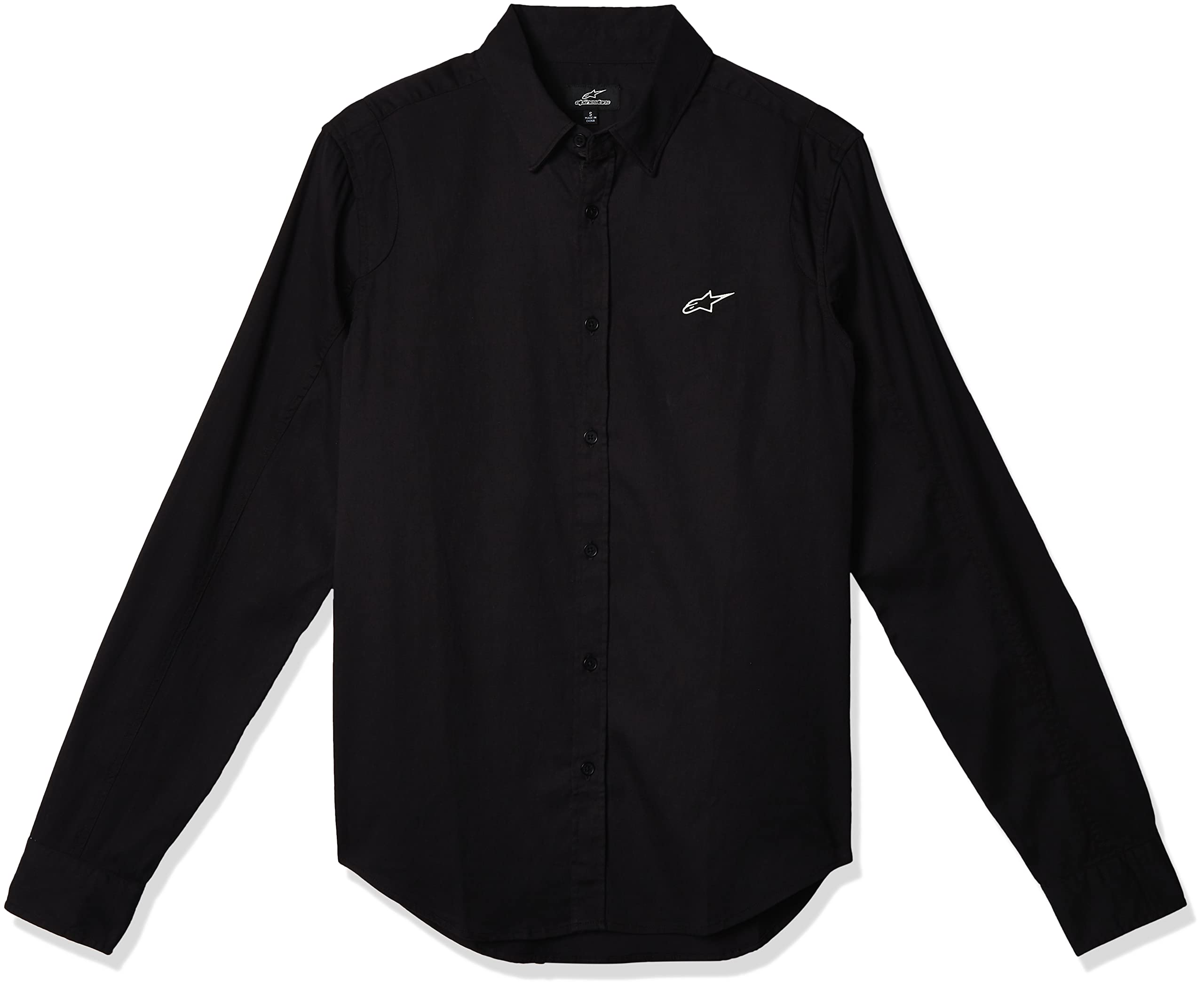 Alpinestars t-shirt manica lunga, 98% cotone, fit classico Shirt, Uomo, Ambition Ii Shirt Black, S