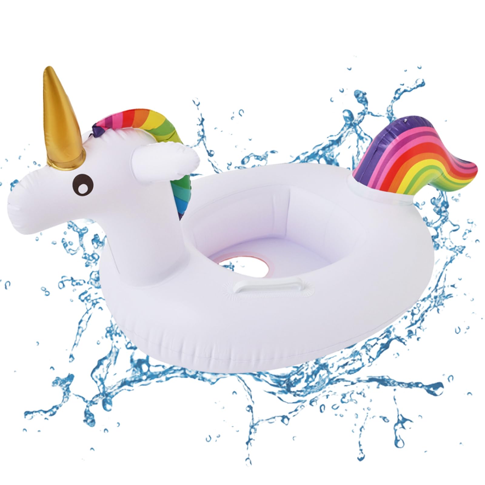 Anillo de natación para bebé, flotador de unicornio, flotador inflable, juguete para piscina, material de PVC, adecuado para niños pequeños y niñas de 3 meses a 36 meses (A)