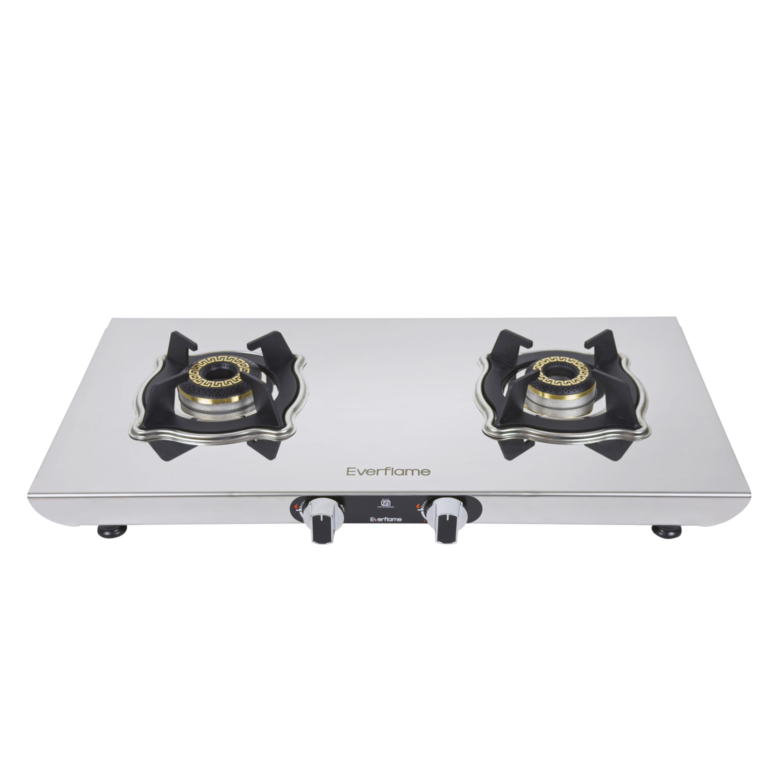 Everflame Marvel 2 Burner Gas Stove | ISI Certified SS Cooktop | 6G Series Brass Burner | Manual Ignition | 5 Years Warranty on Body & Burners + 2 Year Comprehensive Warranty | Doorstep Service