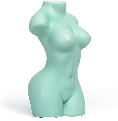 Miniatura 8 de Jarrón femenino - Florero grande bohemio en forma de cuerpo femenino de 4.7 x 7.7 pulgadas - Jarrón feminista minimalista divertido y fresco para