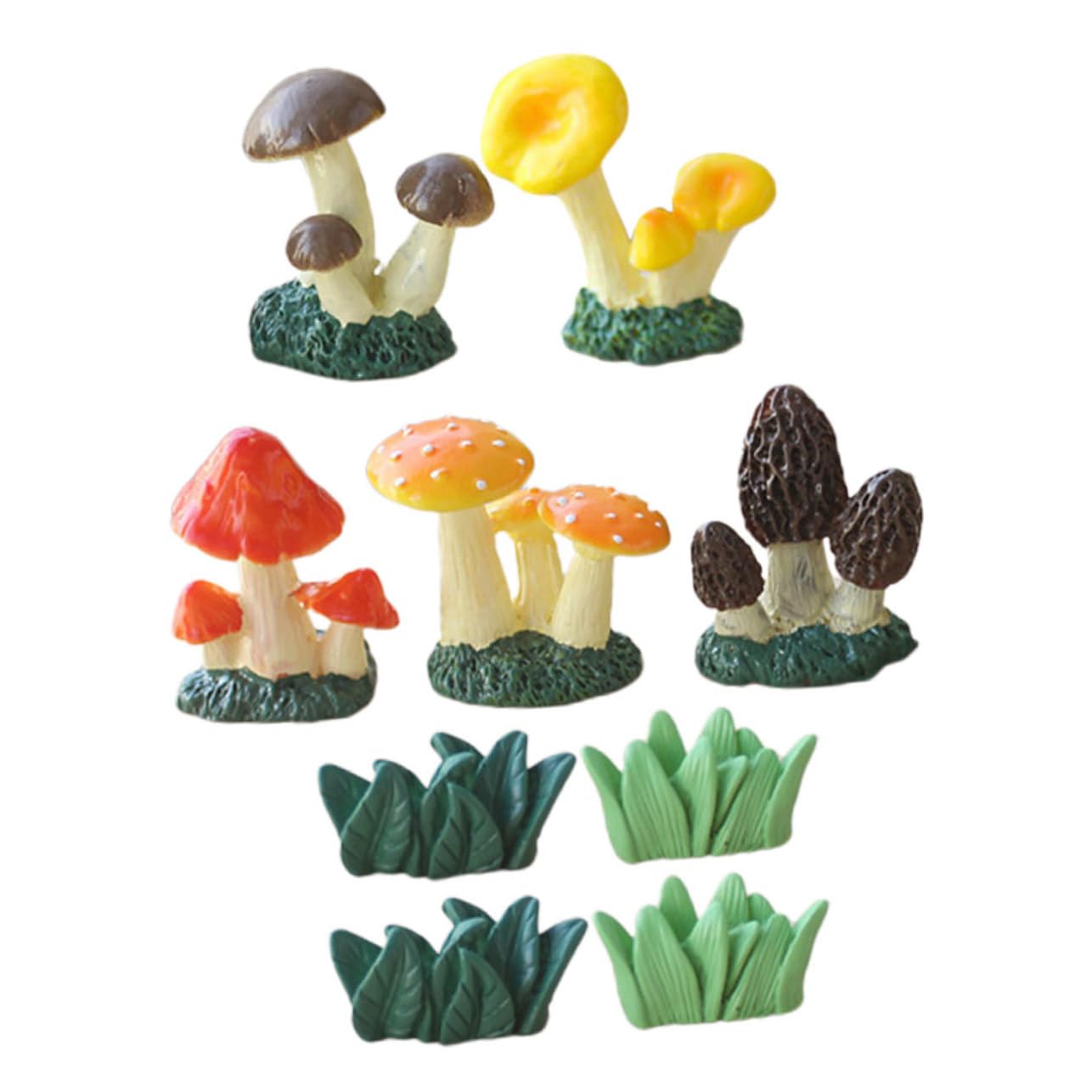 TOYANDONA Lot De 4 Décorations De Jardin en Forme De Champignon Artificiel Décoration Murale en Forme De Champignon Accessoires pour Bonsaï Décoration Miniature en Résine