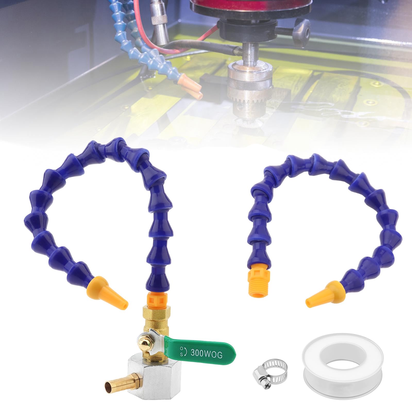 Buse ronde avec 2 tuyaux d'eau de refroidissement de 30 cm G1/4 pour stopper la surchauffe