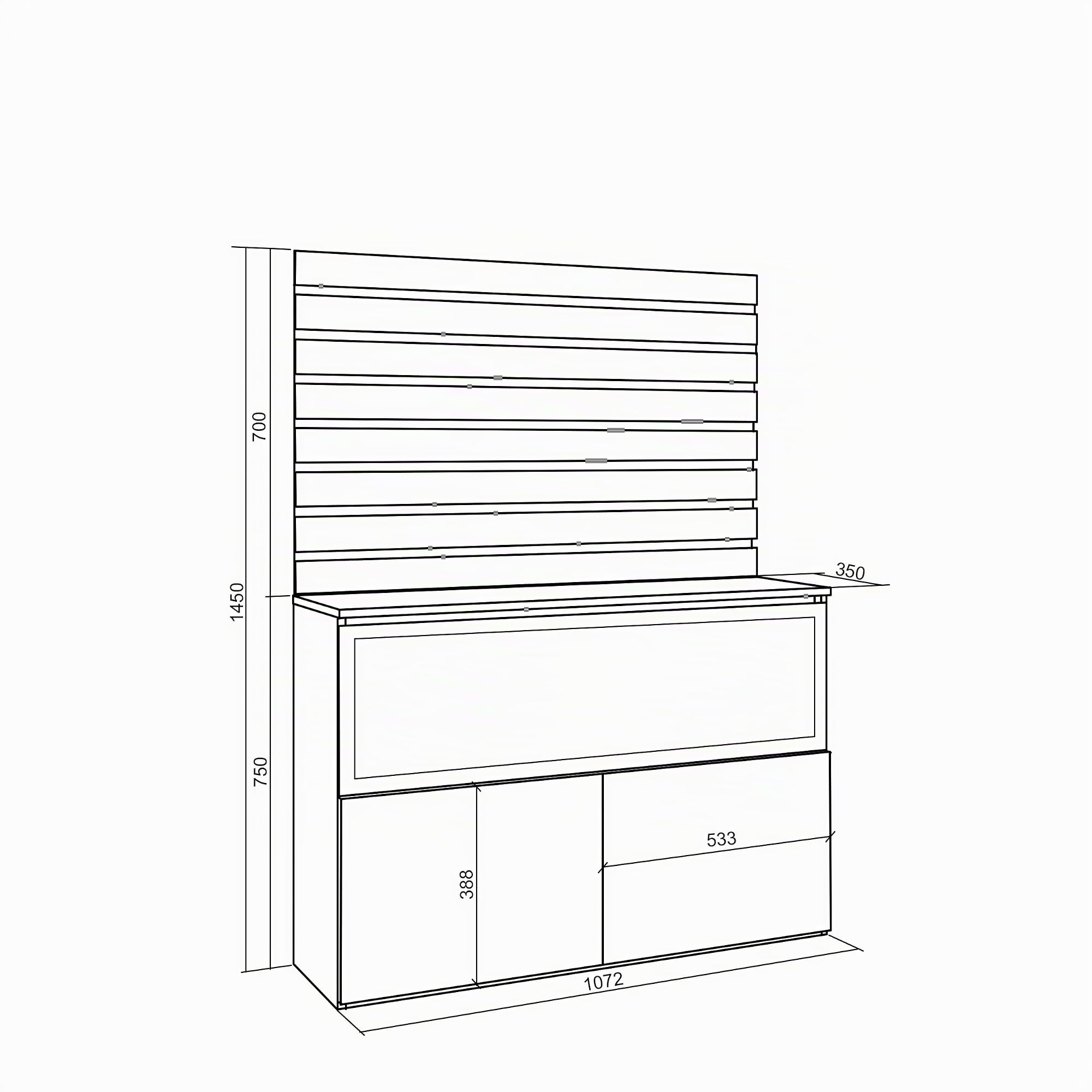 Skraut Home | Aparador | con Almacenamiento | 107x145x35 cm | Dormitorio, habitación | Chimenea eléctrica XXL | Estilo Moderno | Roble