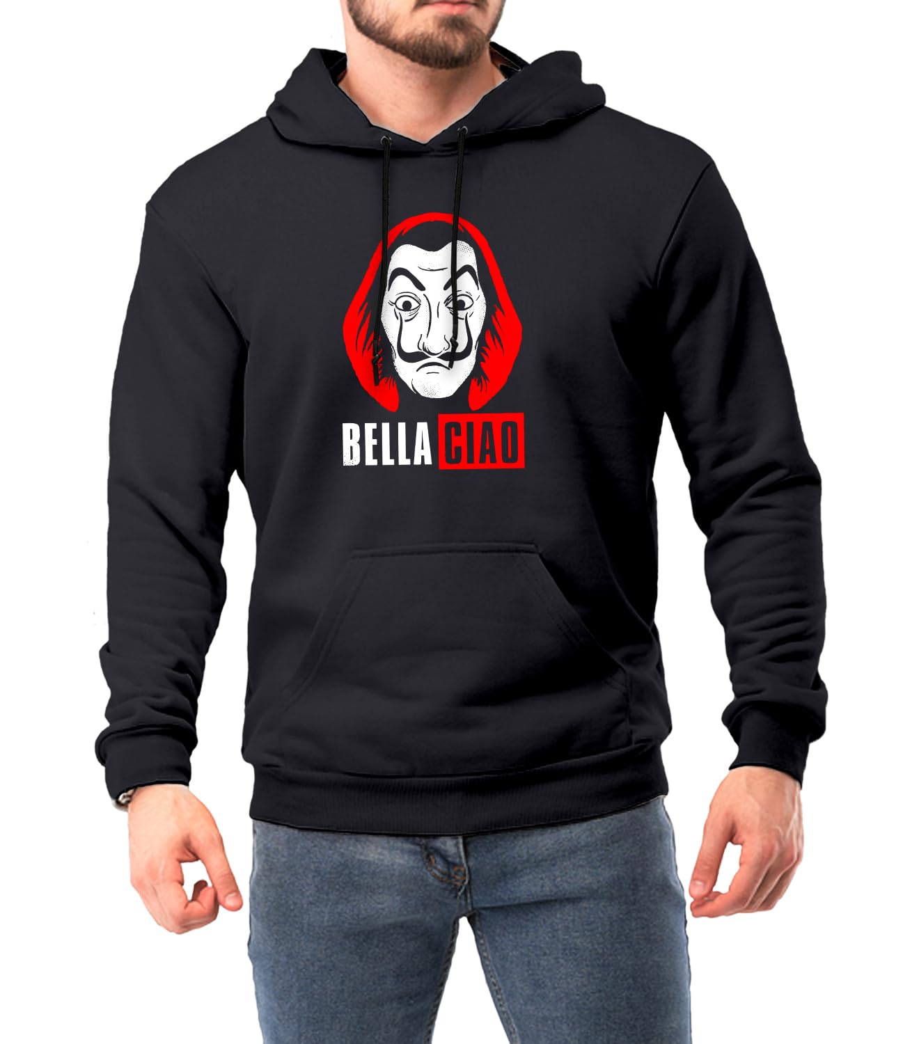 Urvi FashionStylish Bella Ciao Design Printed Hooded Sweatshirt for Men