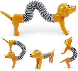 Animal Pop Tubes Fidget Toy, Sensory Toys for Autism, Sensory Tubes Fidget Toys for Kids Adults, Fun Toddler Toys Animal Toys Party Bag Fillers for Kids, for Babies Boys Girls (Puppy)