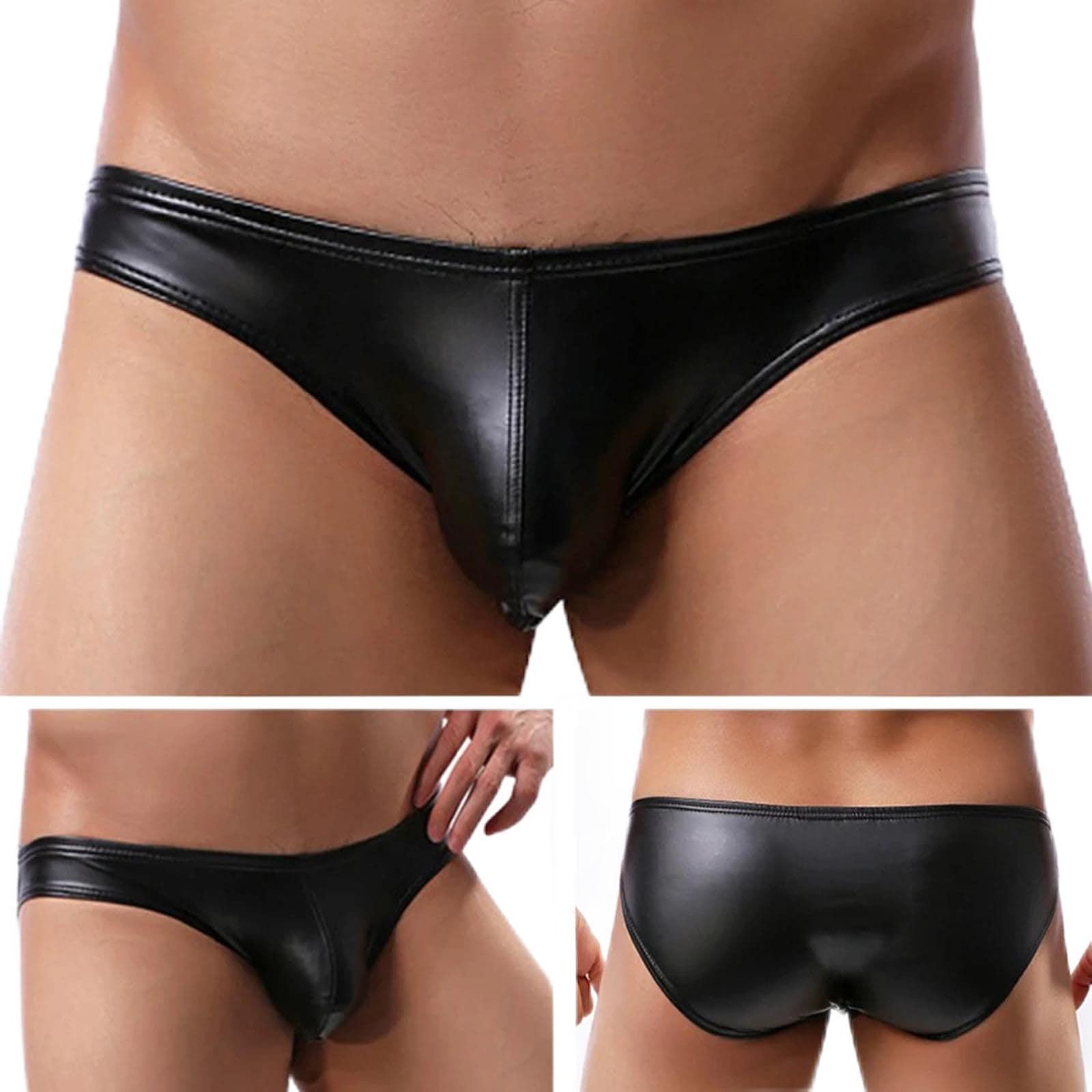 CEWIFOFashion Sexy Soft Leather for Men,Mens Lingerie Underwear Sexy Gay Mens Sexy Outfits Mens Mesh Underwear Mens Four Seasons Shorts Sexy