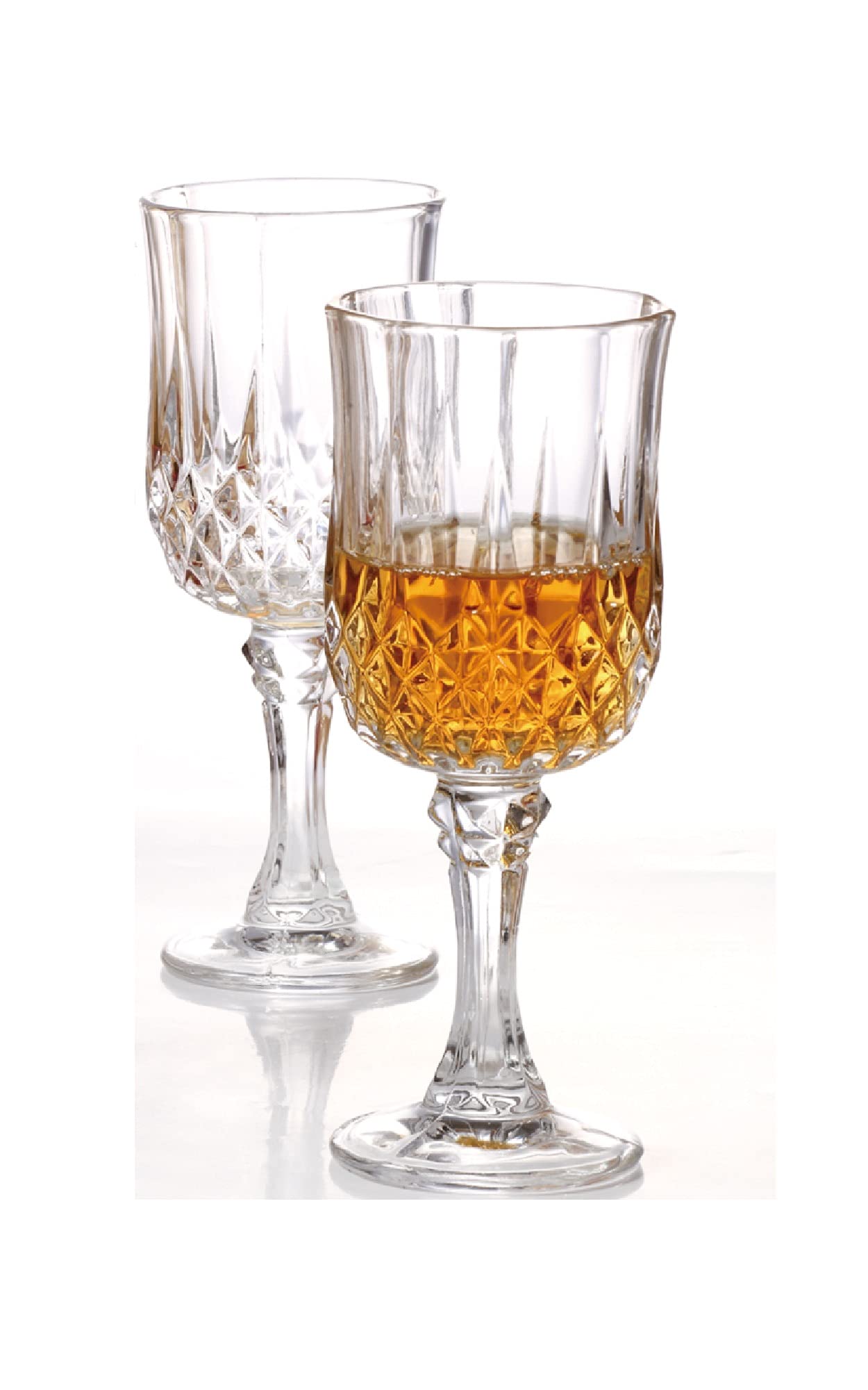 Ufrount Italian Style Classic White or Red Wine Glass 230 ml Premium Crystal Clear Diamond Cut Glass | Perfect for Cocktail, Brandy, Mocktail, Champagne Set of 12 (UG Big Glass -12)