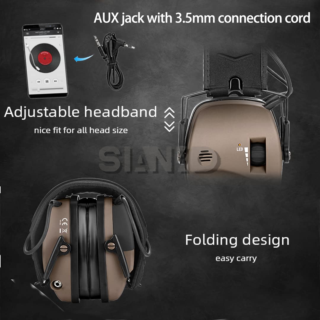 Auriculares tácticos de reducción de ruido y recogida de sonido, almohadillas de gel, orejeras, protección auditiva electrónica, auriculares para Airsoft caza disparo (rosa)