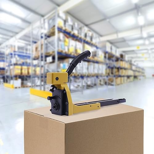 Miniatura 5 de Gdrasuya10 Kit de grapadora de cierre de cartón, grapadora manual duradera con 100 grapas, corona de 1-38 pulgadas, longitud de 34 pulgadas,