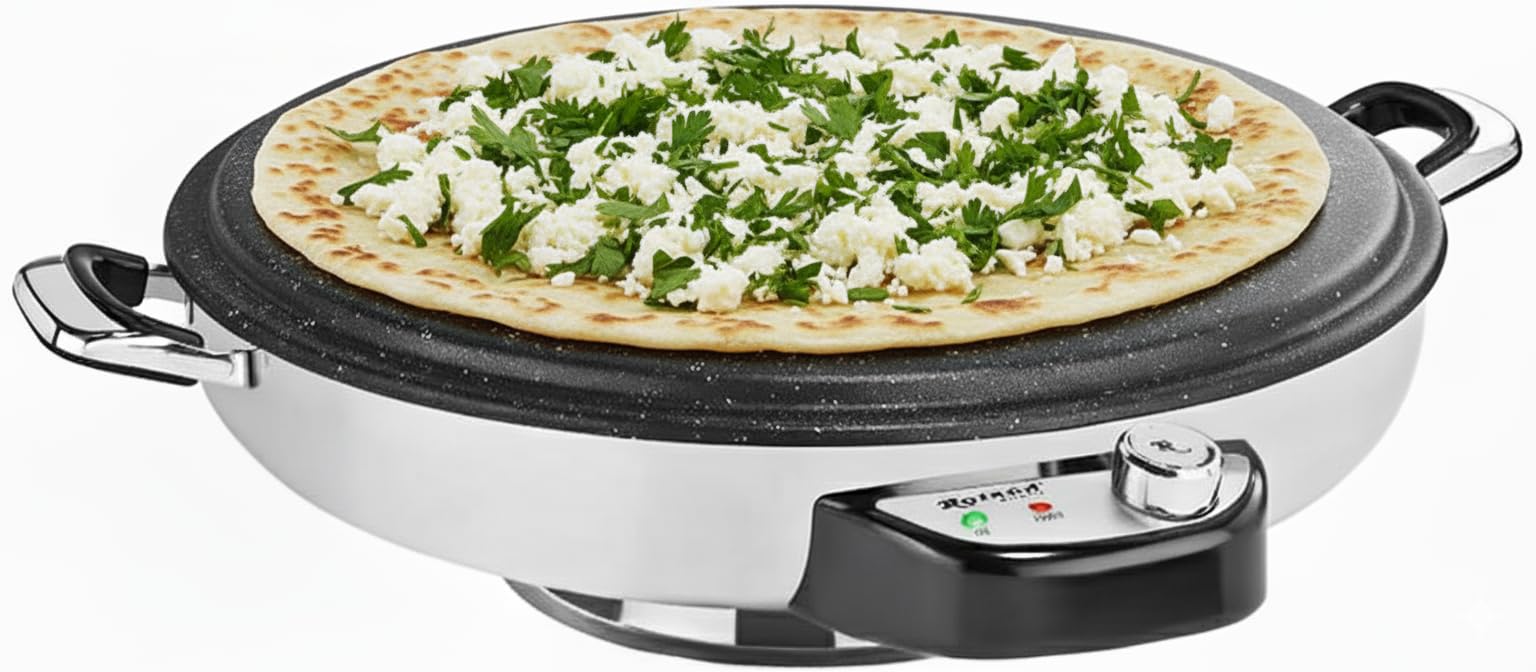 Fladenbäcker 50cm – Elektrischer Pfannkuchen Yufka Katmer Gerät – 2300W, beschichtet, Temperaturregler, Edelstahl, 17474