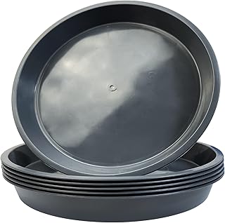 DUNPUTE 6 Pack Plant Saucer 16 18 20 Inch, Large Plant Tray Durable Planter Pot Saucers Drip Trays, Plastic Plant Plate Water Catcher Dish for Indoors Outdoors (18 Inch)