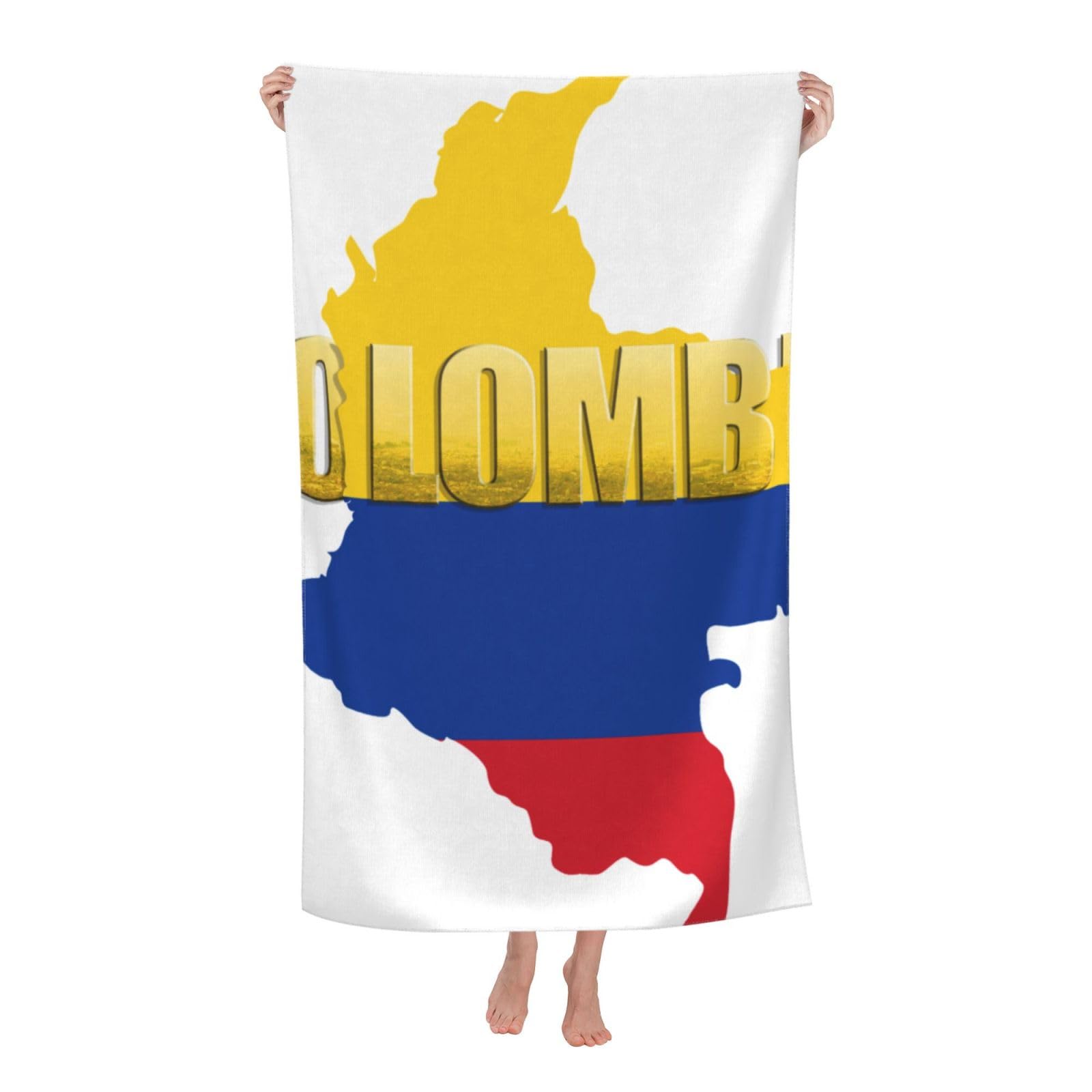 LSRCPD Beach Towel Colombia Flags Microfiber Beach Towels Blanket Oversized Tropical Big Extra Large XL Pool Towels Quick Dry Sandproof for Women Girls Kids