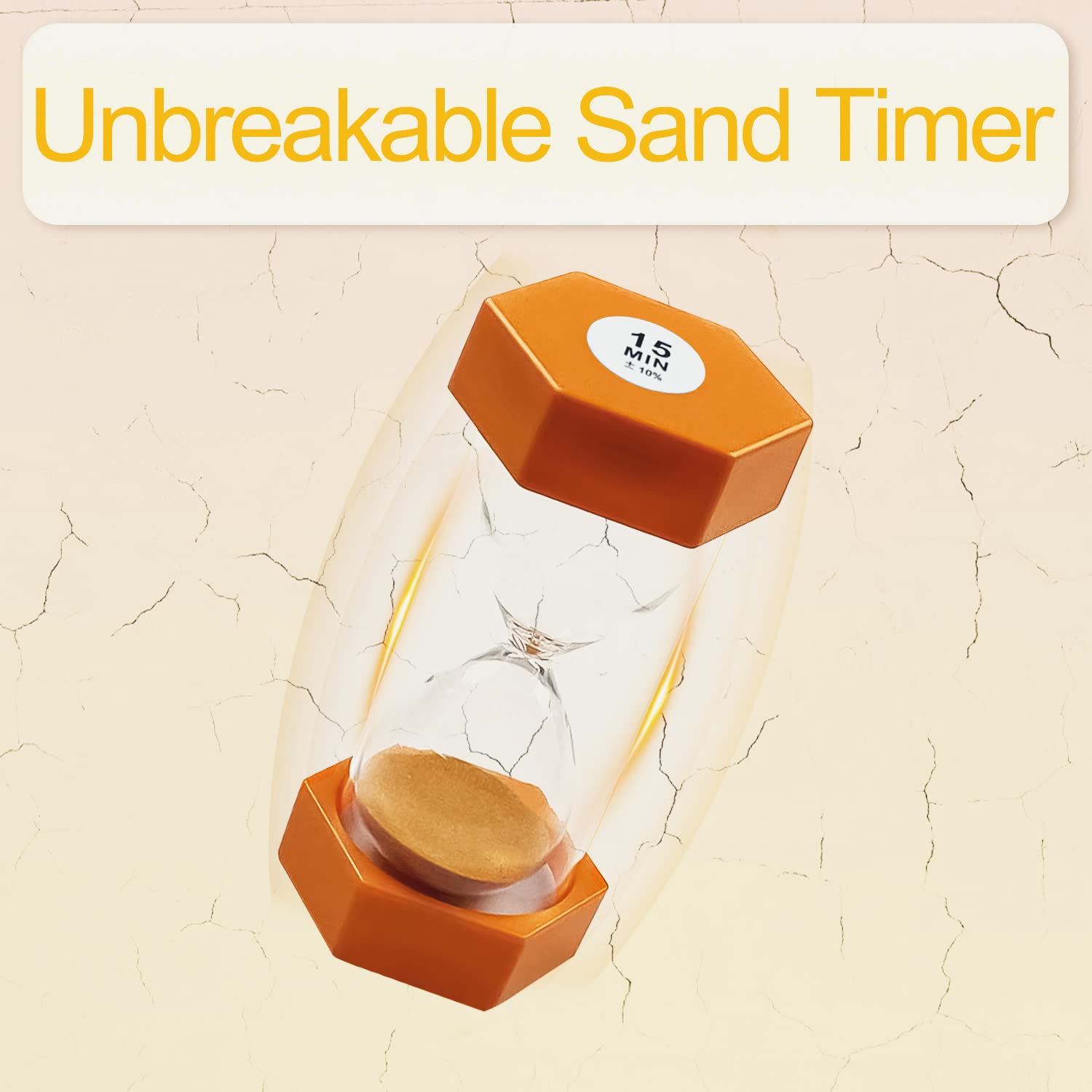 Clessidra con sabbia, timer per bambini, timer da cucina, decorazione per la gestione del tempo, clessidre colorate, perfetto in casa, classe, cucina, ufficio, giochi, 15 minuti, arancione