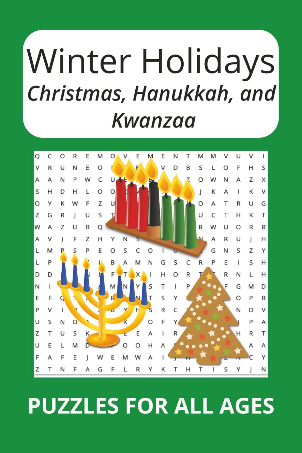 Winter Holidays Word Search: Word Searches with Easy to Read Print about Christmas, Hanukkah, Kwanzaa, and more. (6x9 inches, 55 puzzles, 100+ pages, Gifts for All Occasions)