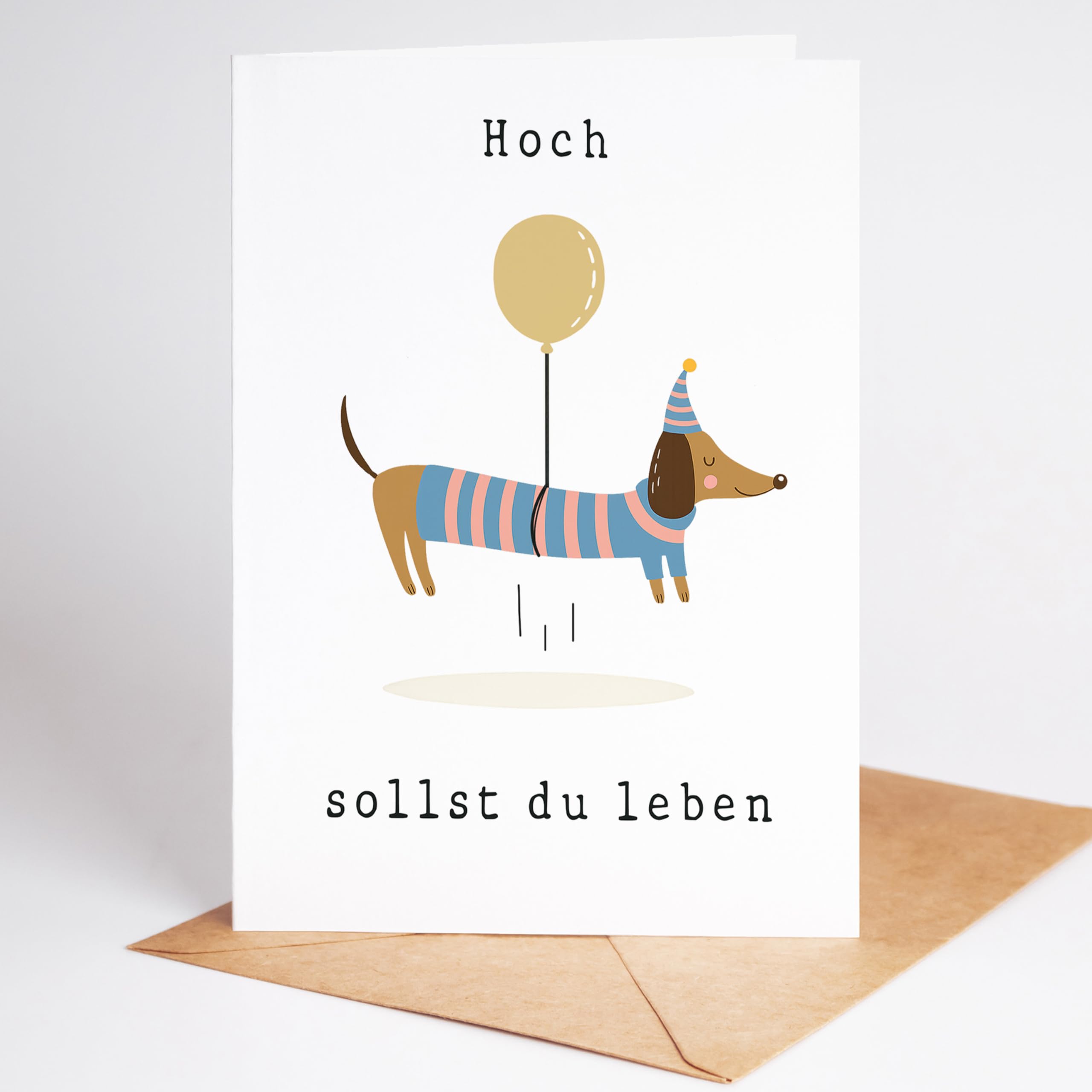 Geburtstagskarte "Hoch Sollst Du Leben!" Mit Süßer Maus Auf Geschenkturm - Premium DIN A6 Mit Umschlag | Für Kinder & Erwachsene