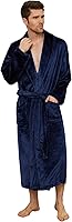 U2SKIIN Men's Plush Fleece Bathrobe with Shawl Collar - Soft Warm Lightweight Robe