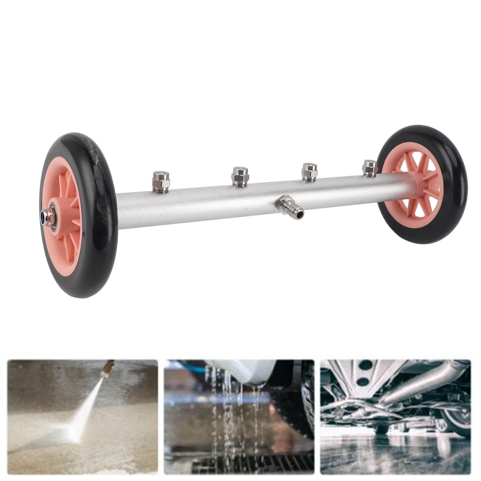 Generic Limpiador de Chasis Escoba de Agua Duradera de Alta Presión 4000PSI para Camiones y SUV de 16 Pulgadas (Rosa Negro)