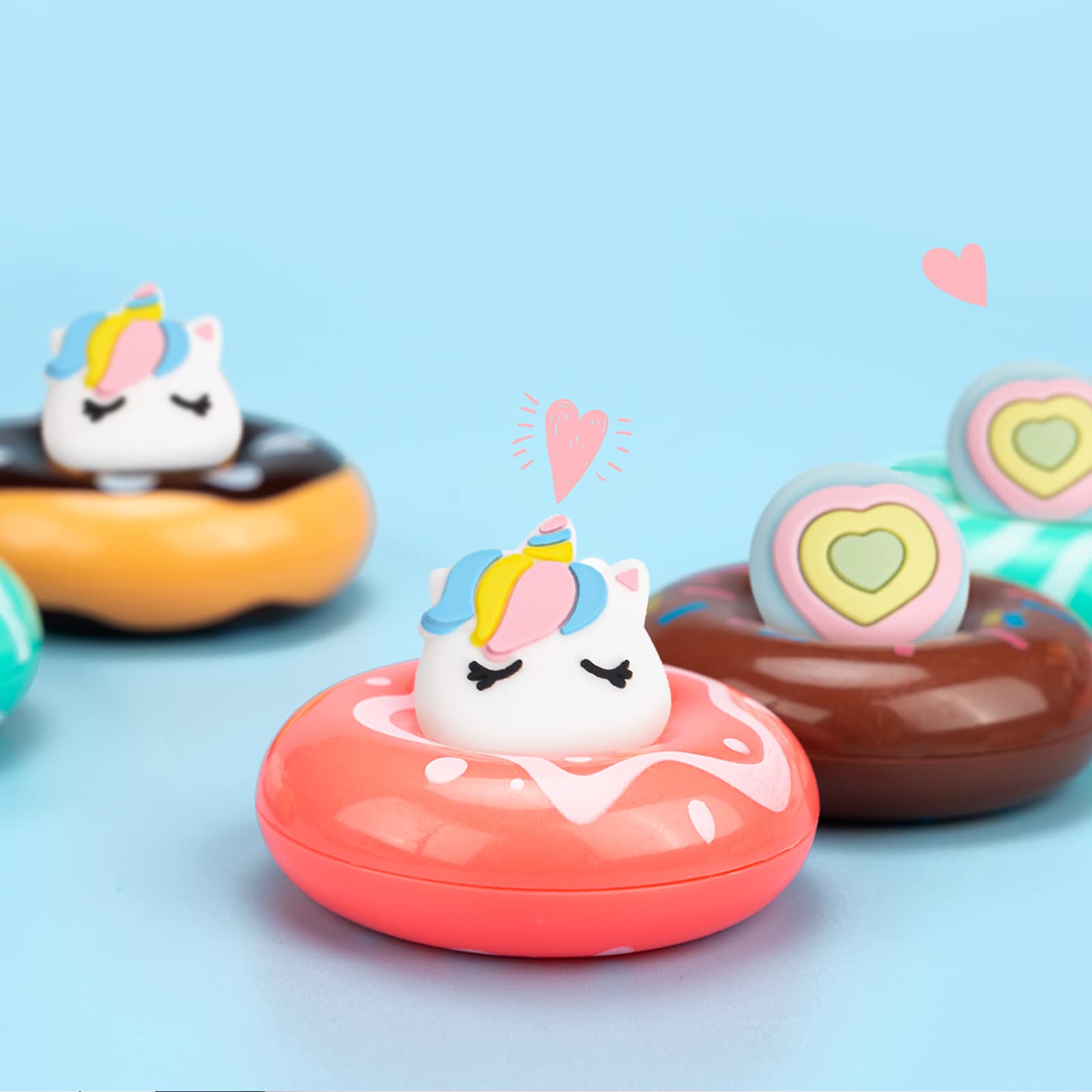 DLseego Cute Pony & Love Heart Lot de 4 capuchons de pouce pour Switch Lite/OLED, en silicone souple, coque de protection analogique Joy Con Stick, arc-en-ciel