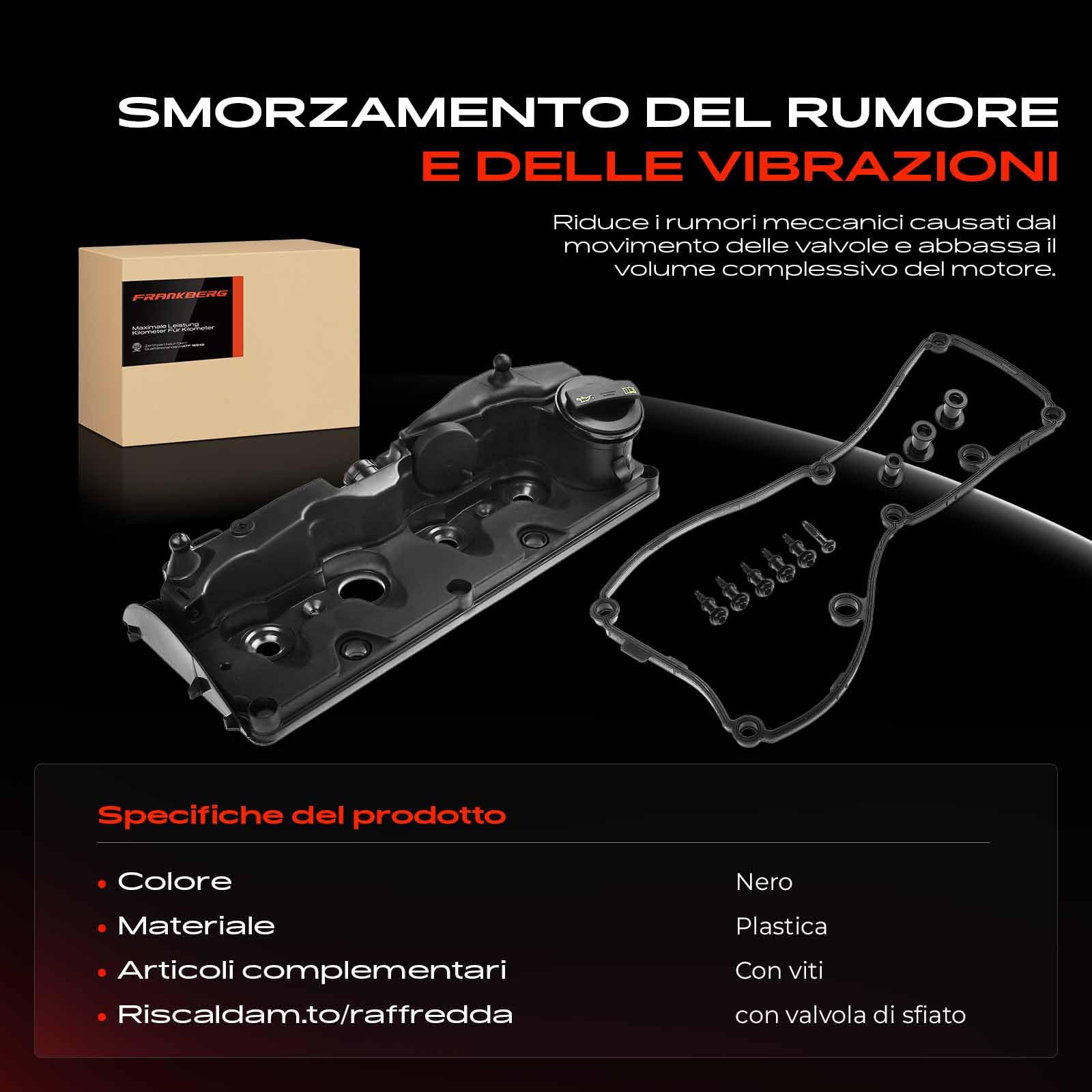 Frankberg Coperchio testata Cilindro Coperchio valvole Diesel Compatibile con Golf VI Variante AJ5 1.6L T.o.u.r.a.n 1T3 2.0L Golf Plus 521 5M1 1.6L T.i.g.u.a.n 5N 2.0L Golf VI 5K1 2.0L 03L103469R