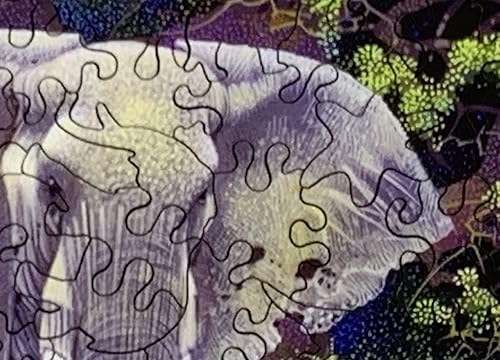 Miniatura 7 de Rompecabezas de madera para adultos, Savanna Moon, 527 piezas de madera únicas por Nautilus Puzzles. Fabricado en los Estados Unidos.