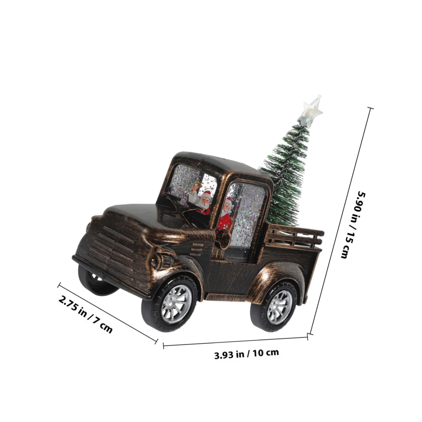 SHINEOFI Decorazione Natalizia Figurina Santa Claus Trattore e Luci a Batteria in Plastica e Resina per Esposizione da Tavolo per Natale e Scaffali