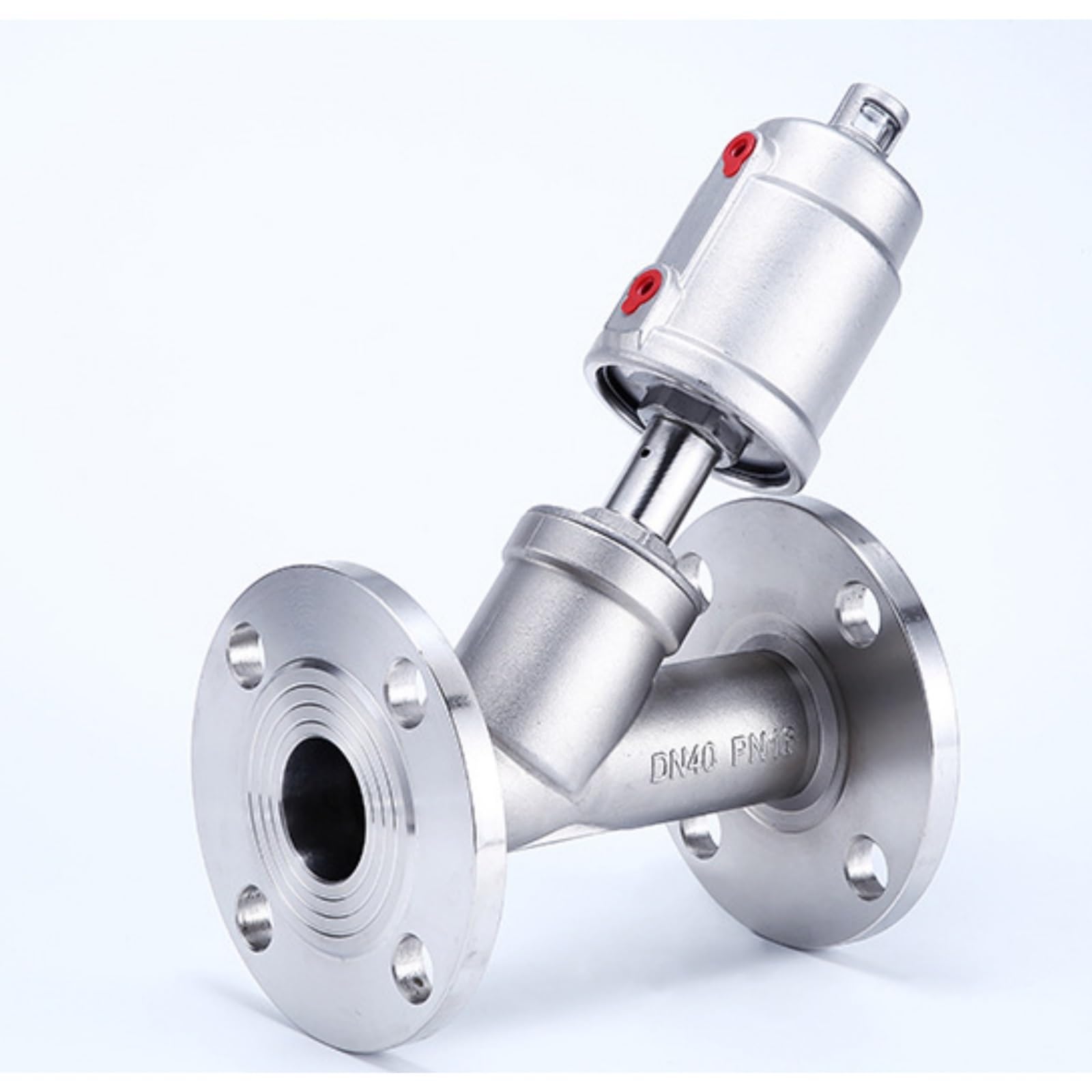 SSDXFJZR DN50 Stainless Steel Pneumatic Flange Angle Seat Valve Resistant Corrosion Steam Y Type Cut Off Valve