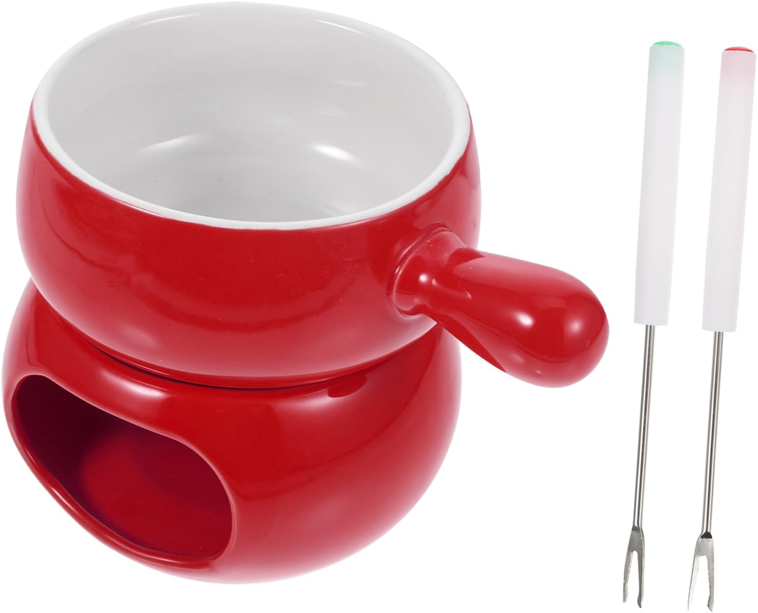 Unomor Chocolate Melting Pot Set Ceramic Cheese Fondue Pot with Candle Holder for Heating Chocolate Butter and Cheese Parties and Gatherings