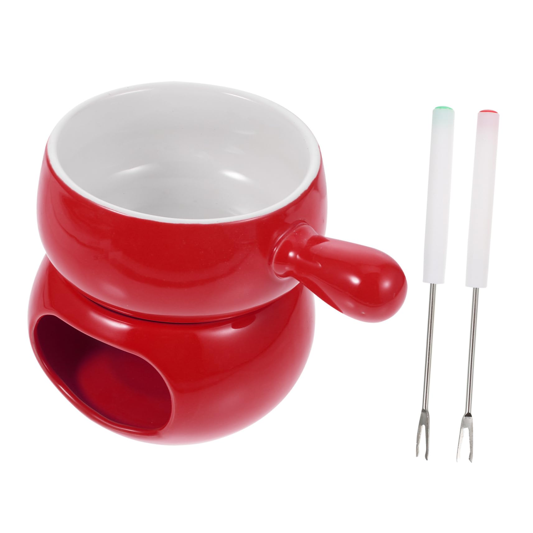 Unomor Home Hot Pot Fondue Pot Cheese Melting Pot Chocolate Fondue Ceramic Butter Warmer Pot