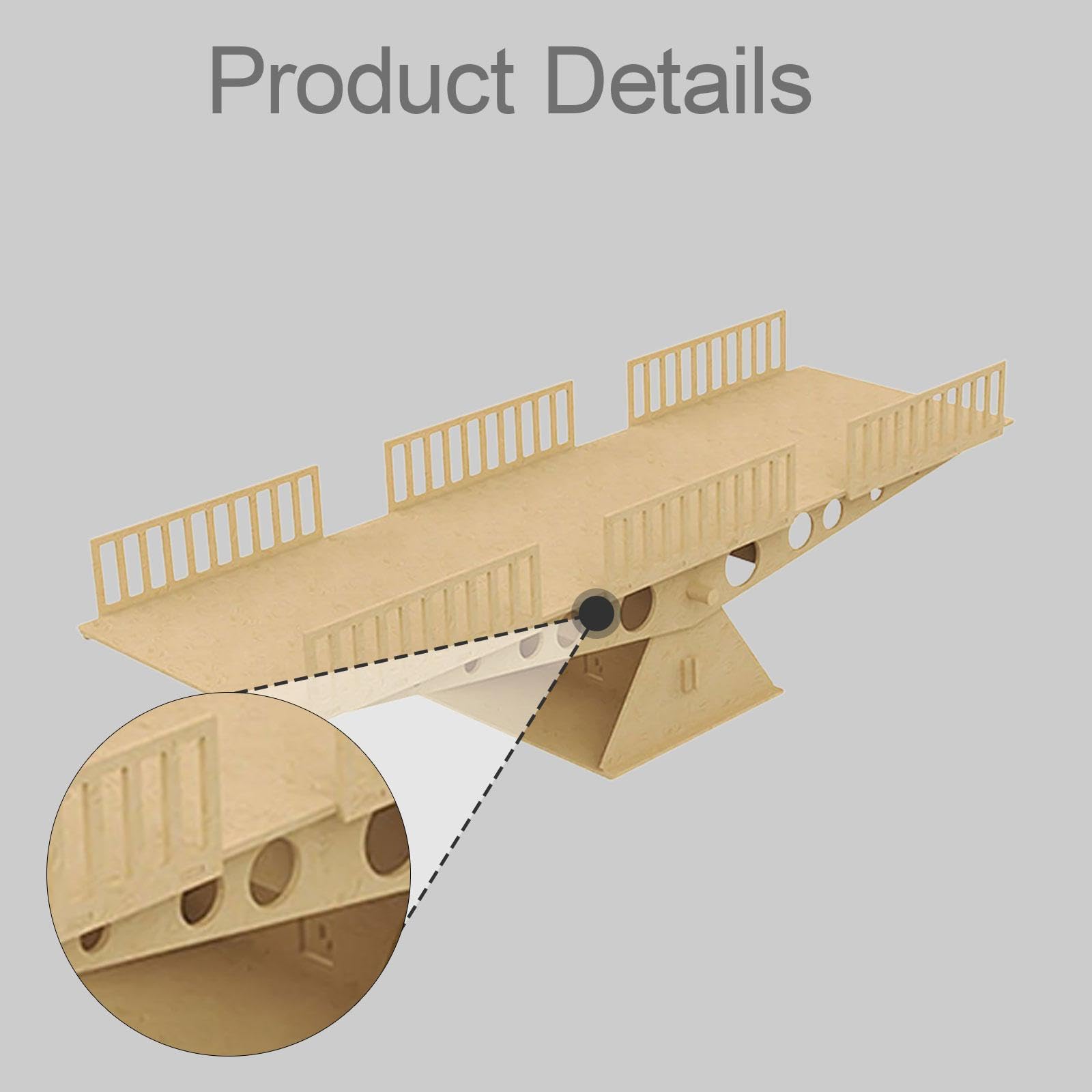 Set Ostacolo RC in Ostacoli per Auto Telecomandata Accessorio Ponte Simulazione Elemento Decorativo Desktop Realizzato in Legno Solido Facil, Dondolo