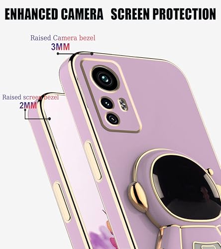 Miniatura 3 de Funda compatible con Redmi Note 12s con chapado creativo astronauta caricatura, rosa, funda para teléfono Xiaomi Redmi Note 12s, funda de silicona a