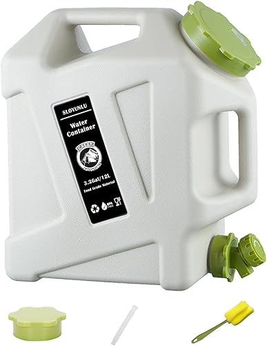 Jarra de agua de 3.2 galones con espita, contenedor de agua para acampar sin BPA, a prueba de fugas, almacenamiento portátil de agua de emergencia