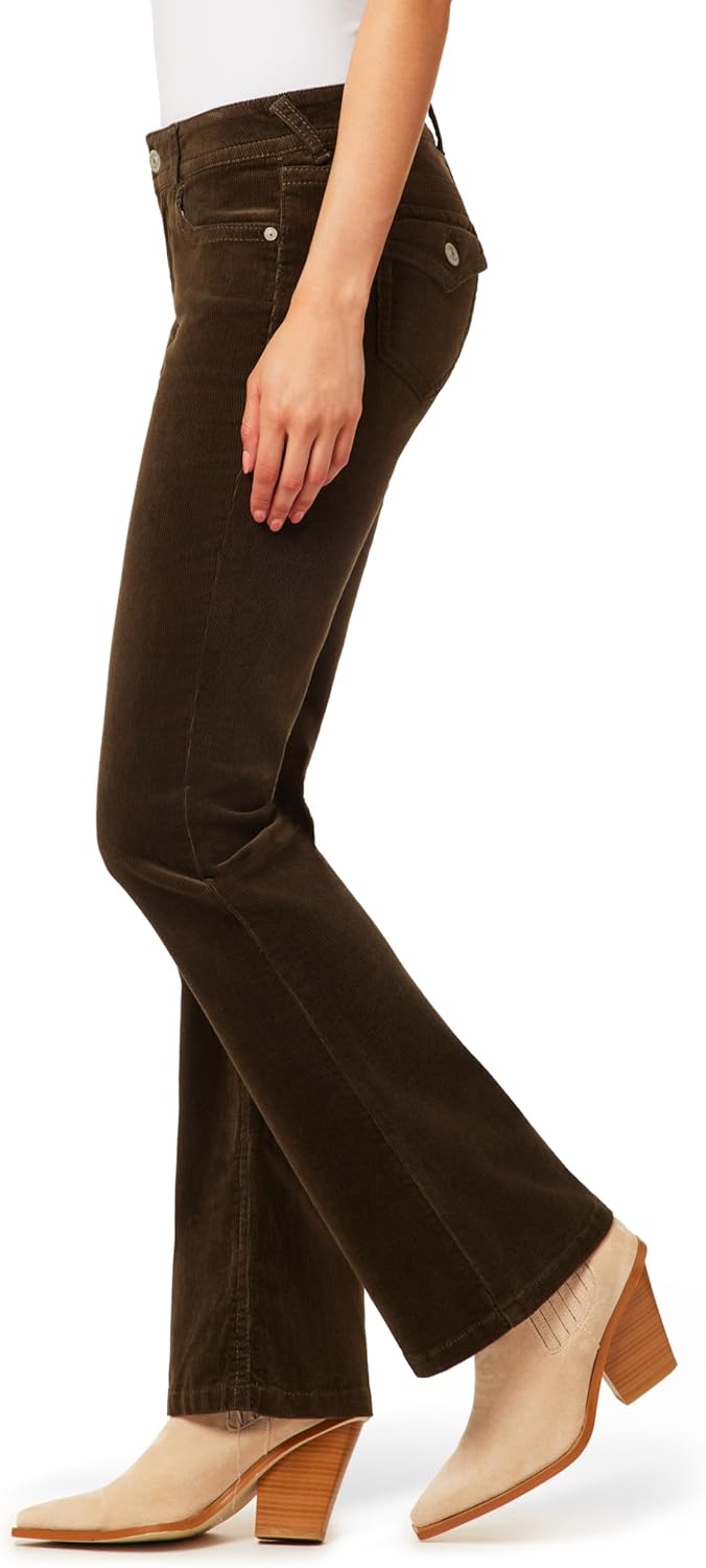 WallFlower Womens Feisty Curvy Low Rise Slim Flare Corduroy Juniors Pants - Image 3