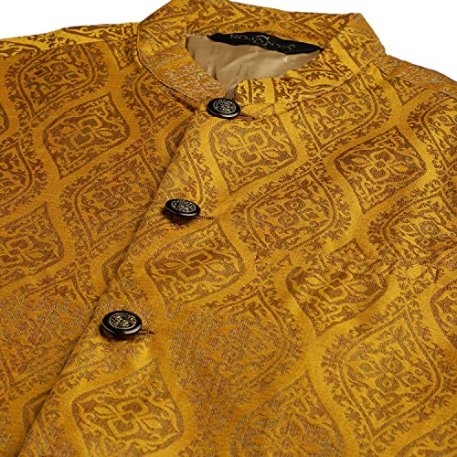 Image of SOJANYA (Since 1958, Men's Silk Blend Grey Kurta Pyjama & Silk Blend Jacket Combo