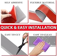 Vista 66 de FONUNO - Base de vinilo para pared, moldura de zócalo de 4 pulgadas, flexible, autoadhesiva con diseño para pegar y despegar, 4 pulgadas x 20 pies