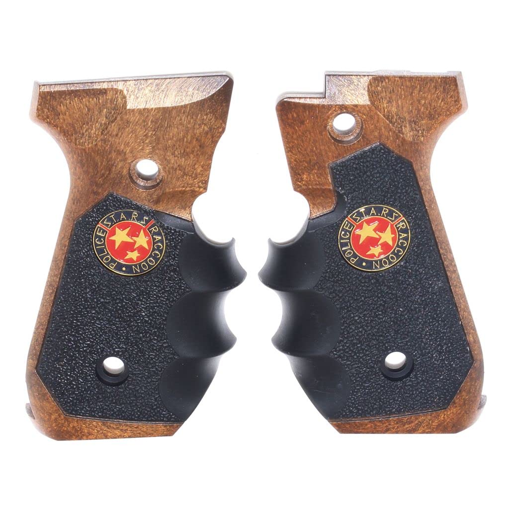 Generic Airsoft Partie WE (WE-Tech) Bio Samurai Edge V2 Grip Cover Couverture de poignée pour KJ Tokyo Marui WE M9 M92 M92F Series GBB Pistolet Noir/Marron