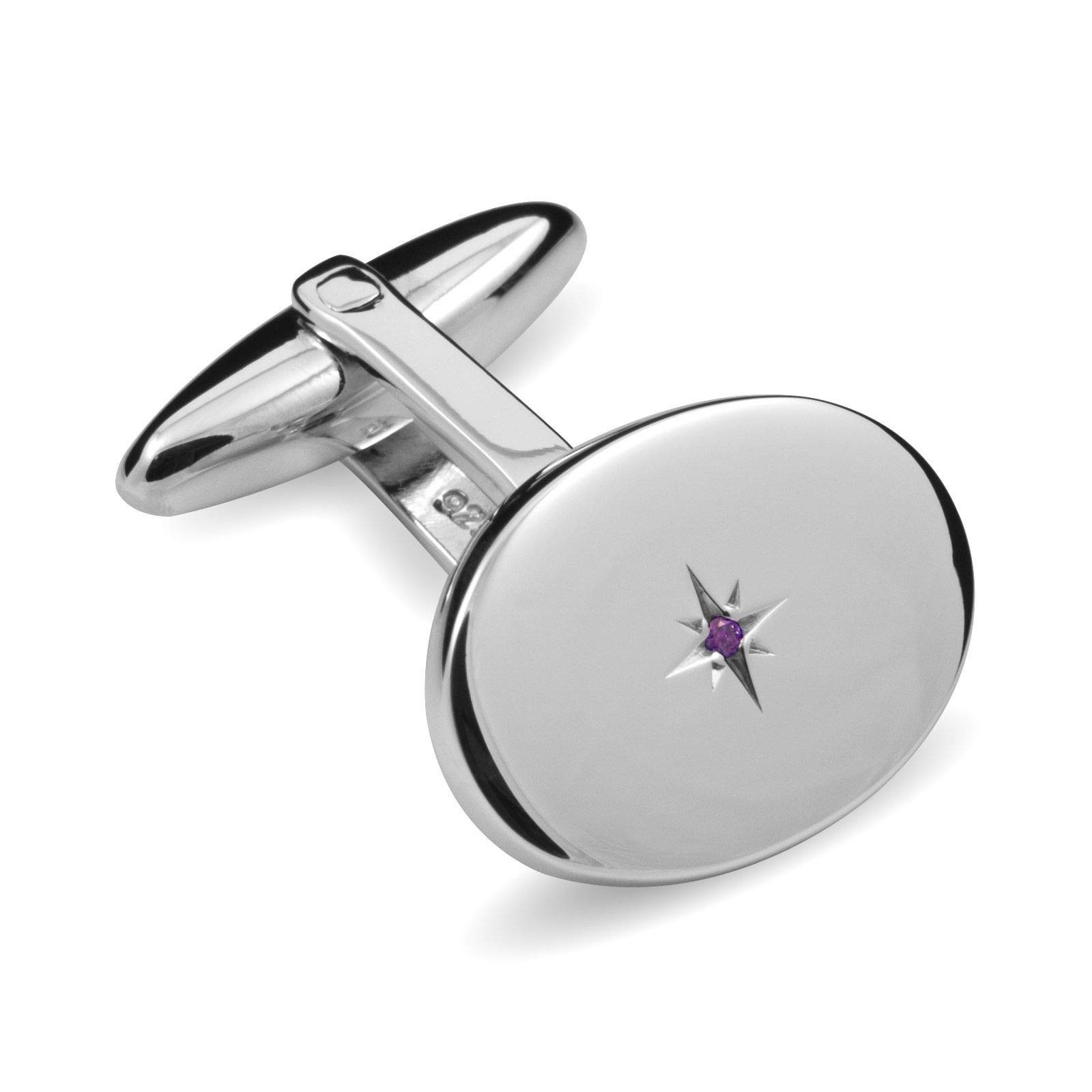 Douglas Pell NEW Sterling Silver Ruby Oval Cufflinks Boxed