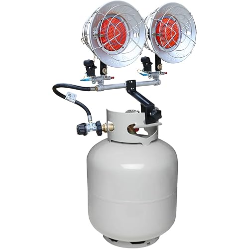 AWSINE Double Tank Top Outdoor Propane Heater Double Burner 30,000 BTU (Propane Cylinder not Included)