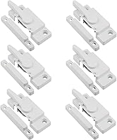 JPKTA 6-Pack Cam Action Window Sash Locks - Secure White Latches with Keepers for Vinyl, Wood, Aluminum Sliding Windows