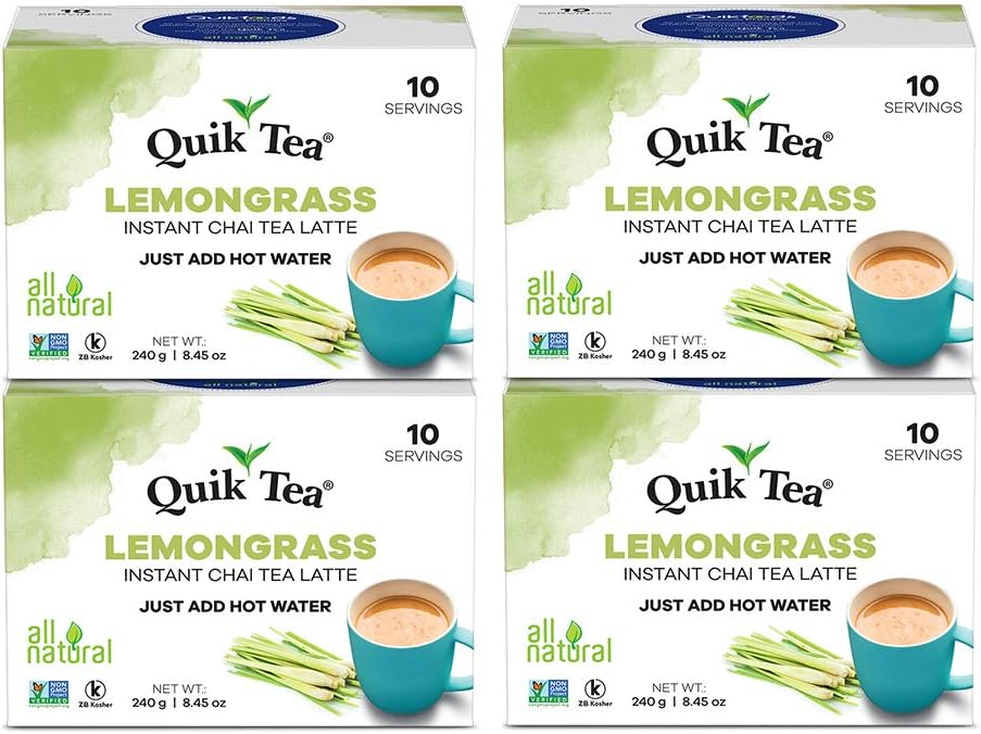 QuikTea Tea Latte Lemongrass Chai, 10 Count (Pack of 4)