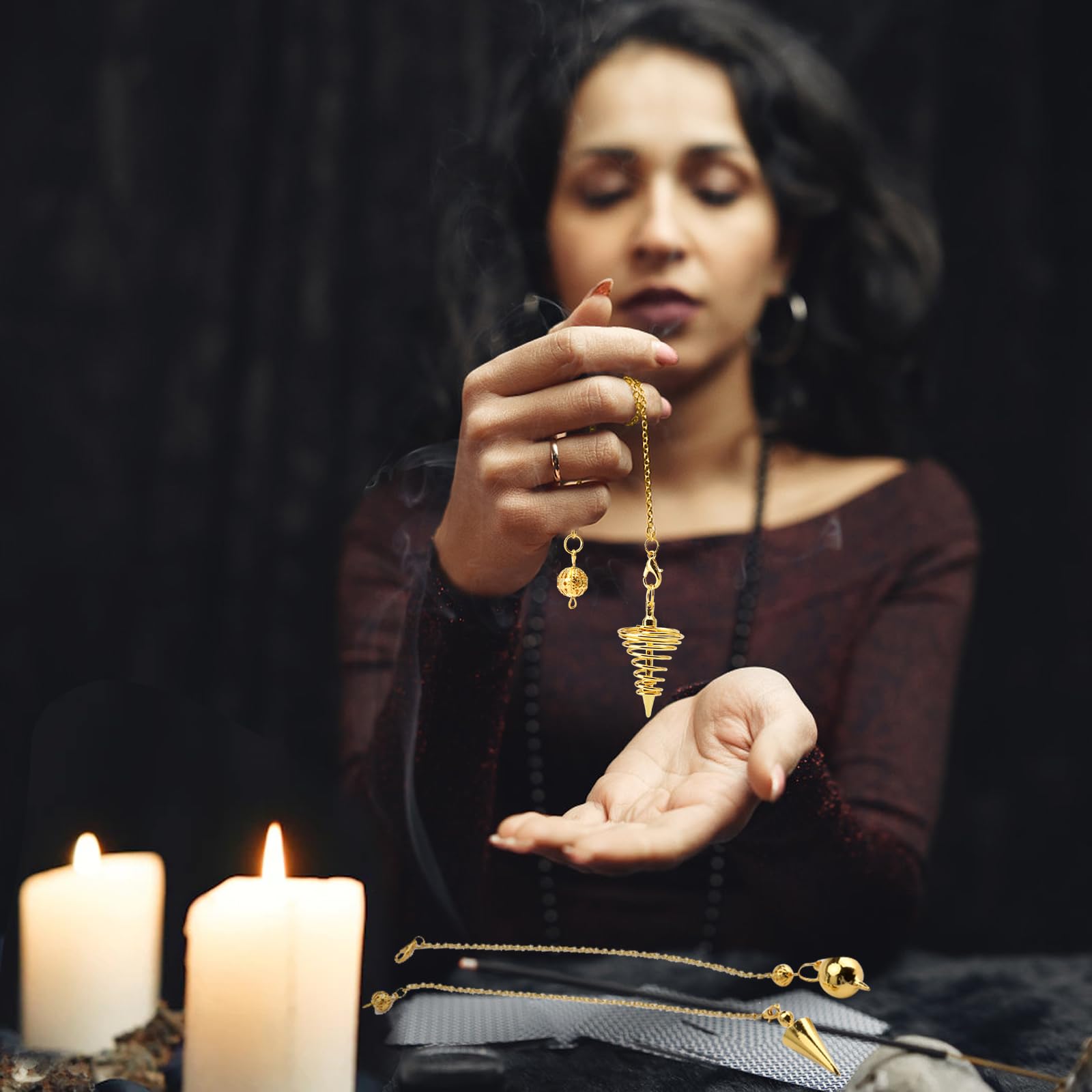 VYIBPDY 3x Kristall Pendel Set - Natürliche Pendel Für Wahrsagung & Meditation 18cm