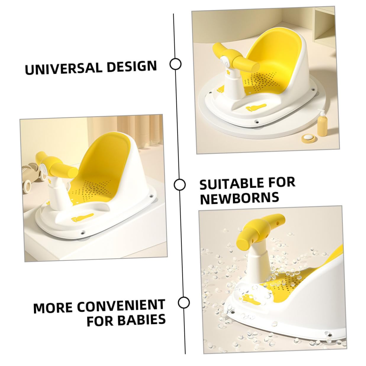 Bath Seat Antislip Bathtub Chair for Newborns Safe Stable Support Construction Easy Setup Bathing Aid