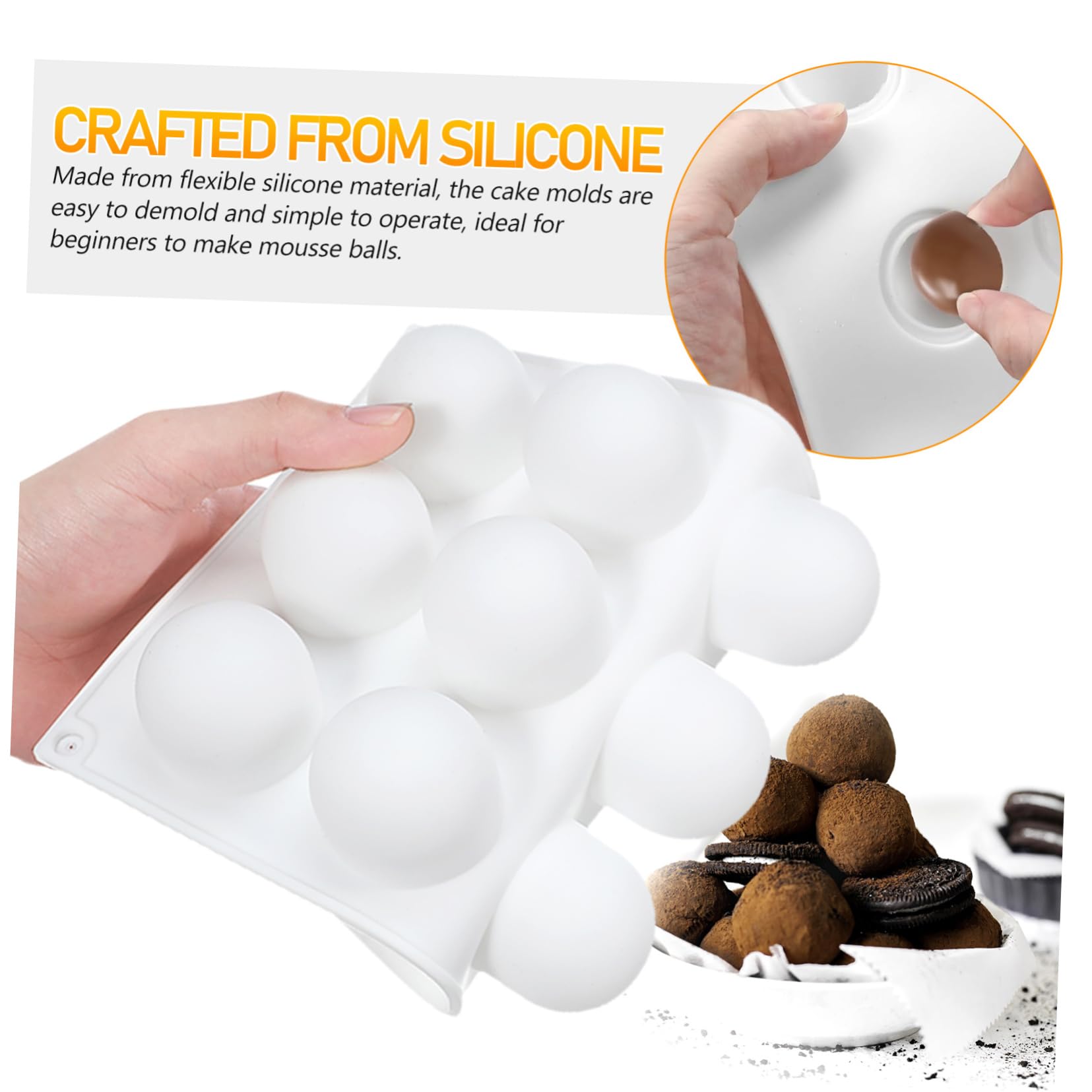2pezzi Stampo Per Mousse Silicone Forma Sferica Per Dolci Per Torte e Cioccolatini Facile Da Sformare e Sicuro Per Feste e Eventi